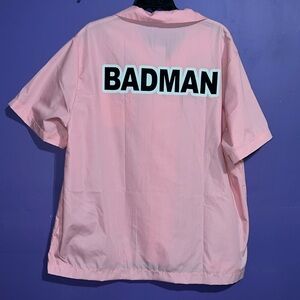 Dragon Ball Z Vegeta Badman Button Down Short Sleeve Shirt